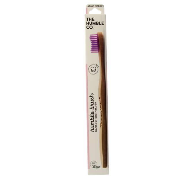 Brosse à dents en bambou médium violette 1 pièce