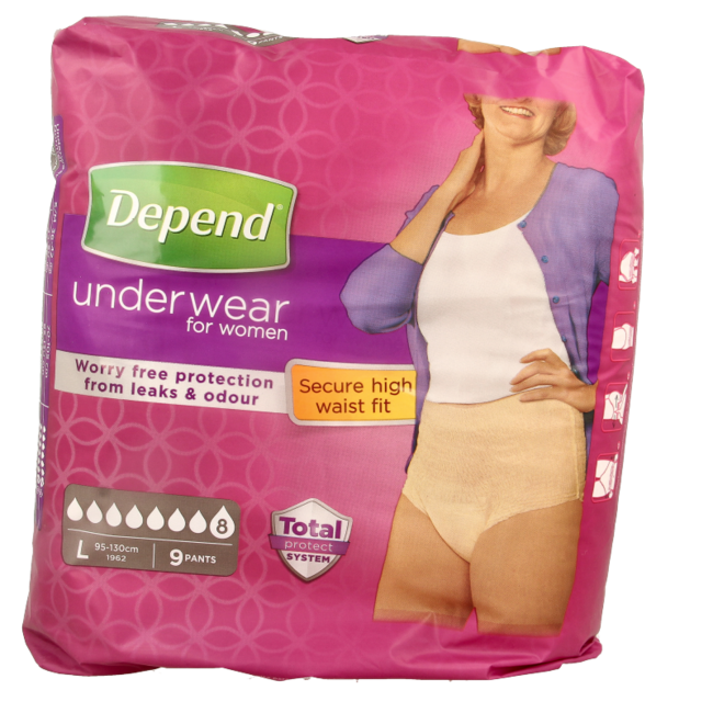 Depend Pants Super Taille L 9 Pièces