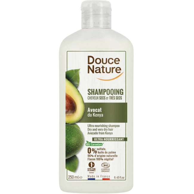 Douce Nature Szampon pielęgnacyjny do włosów suchych, bio awokado, 250 mililitrów