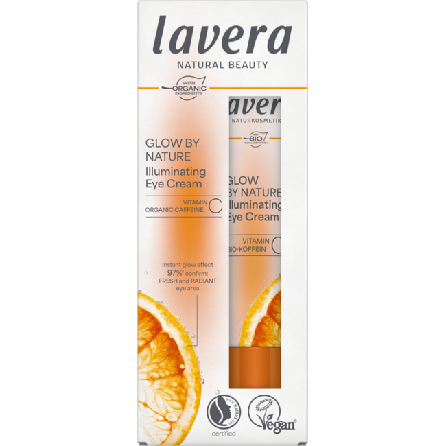 Lavera Glow by nature crème illuminatrice contour des yeux 15 ml