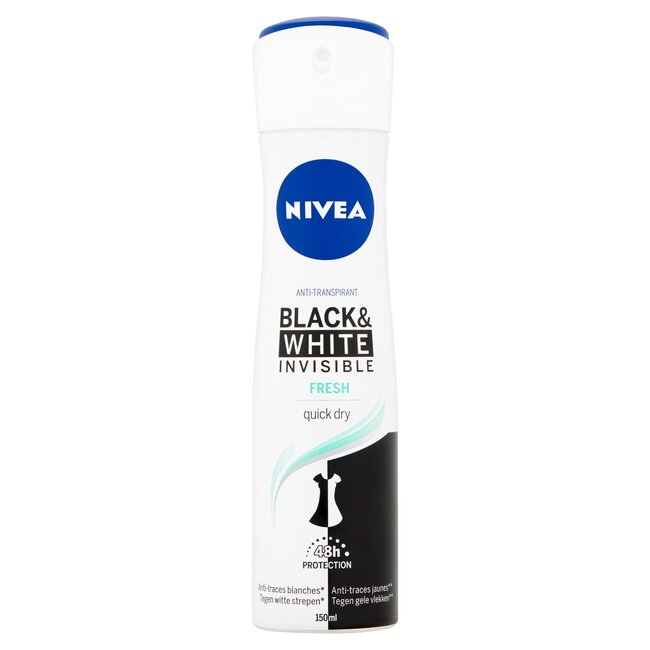 Desodorante Nivea spray Invisible Black & White Fresh 150 ml
