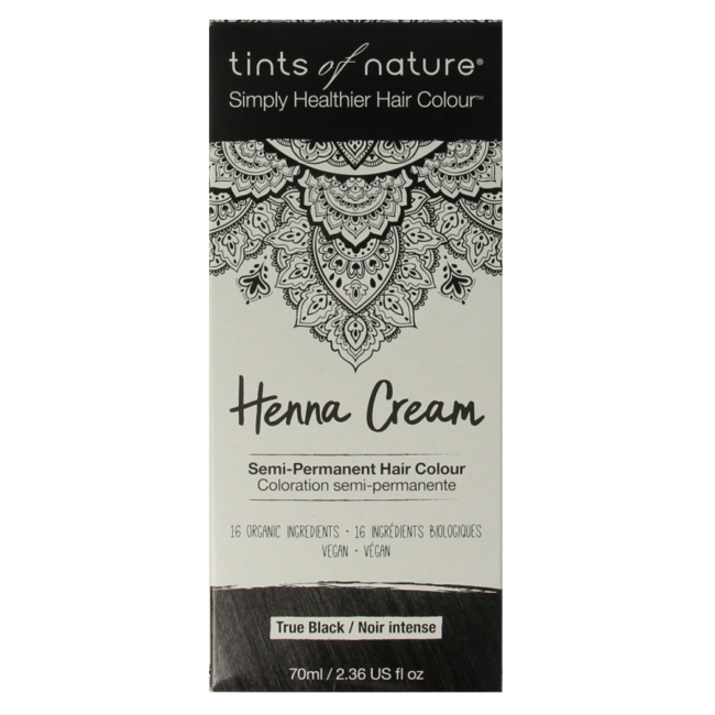 Krem koloryzujący Tints Of Nature Henna, czarny, półtrwały, 70 mililitrów