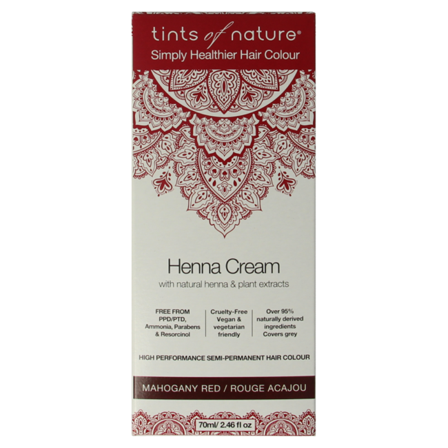 Tints Of Nature Henna Cream rouge acajou semi-permanent 70 ml
