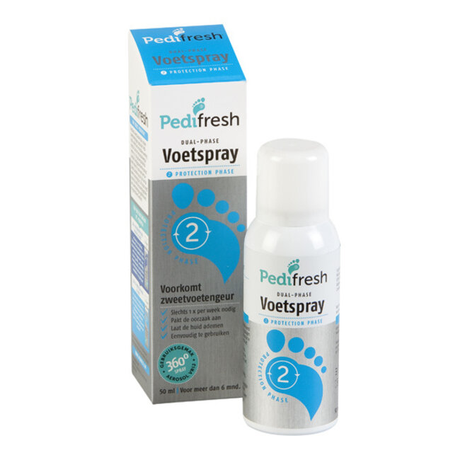 Pedifresh Fase 2 tegen lange termijn zweetvoeten spray 50 Milliliter