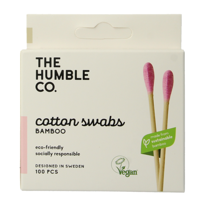 The Humble Co Bastoncini di Cotone in Bambù Viola 100 Pezzi