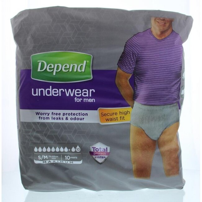 Depend Pants Men Max Size S/M 1959 10 Pieces