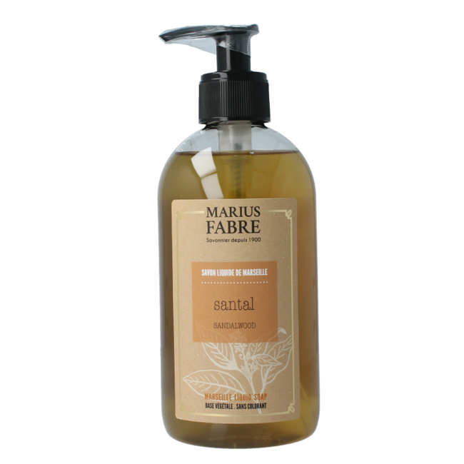 Savon au bois de santal Marius Fabre avec pompe 400 ml