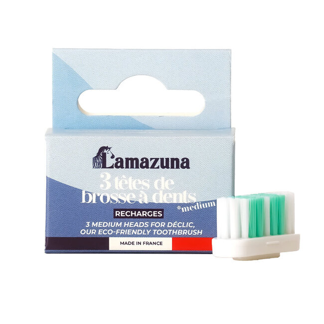 Lamazuna Set di 3 testine per spazzolino durezza media