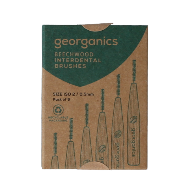 Szczoteczka międzyzębowa Georganics ISO-2, drewno bukowe, 1 sztuka