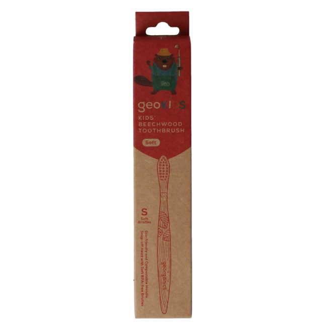 Spazzolino da denti Georganics per bambini in legno di faggio 1 Pezzo