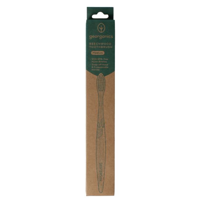 Cepillo de dientes Georganics de madera de haya medio 1 unidad