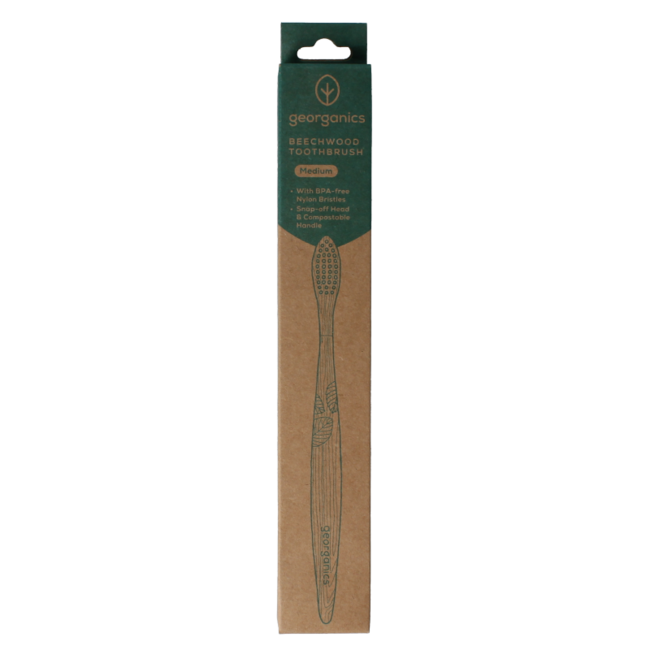 Georganics Zahnbürste Medium, Buchenholz, 1 Stück