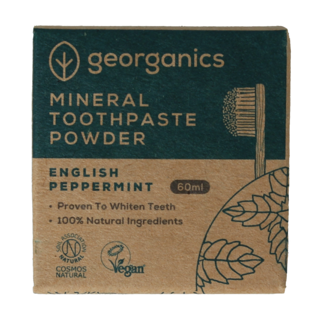 Georganics Poudre dentifrice minérale menthe poivrée anglaise 60 ml