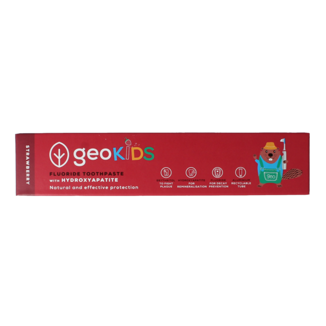 Georganics Fluor toothpaste kids strawberry tube 75 Milliliter