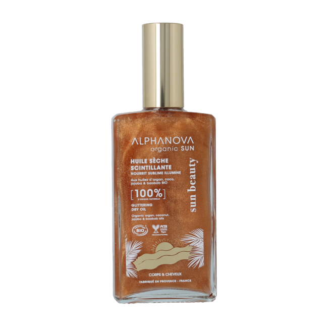 Alphanova Sun Bio Glitzerndes Trockenöl 100 Milliliter
