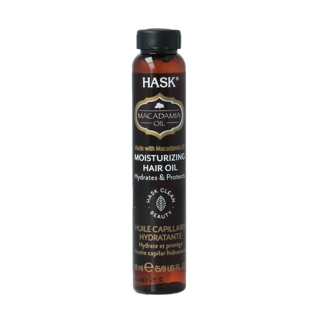 Aceite de brillo hidratante con aceite de macadamia HASK 18 ml