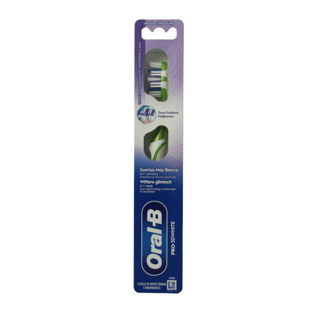Cepillo de dientes manual Pro 3D White 1 unidad