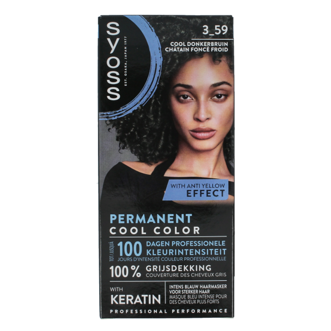 Syoss Permanent Cool Colour 3-59 Dark Brown 1 Piece