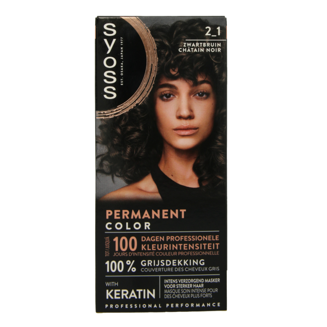 Syoss Permanent Hair Colour 2-1 Black Brown 1 Set