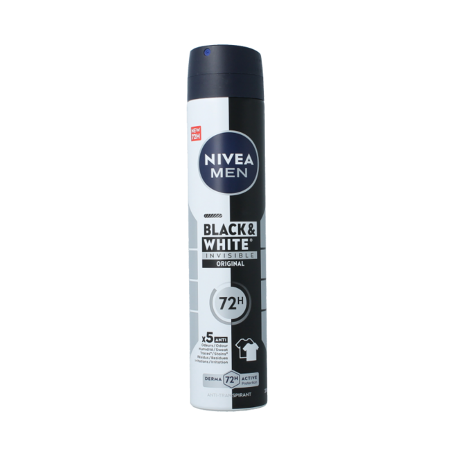 Nivea Men Deodorante Spray Invisible Black & White 200 Millilitri