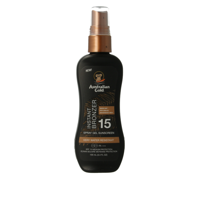 Australian Gold Spray gel avec bronzant SPF15 100 Millilitres