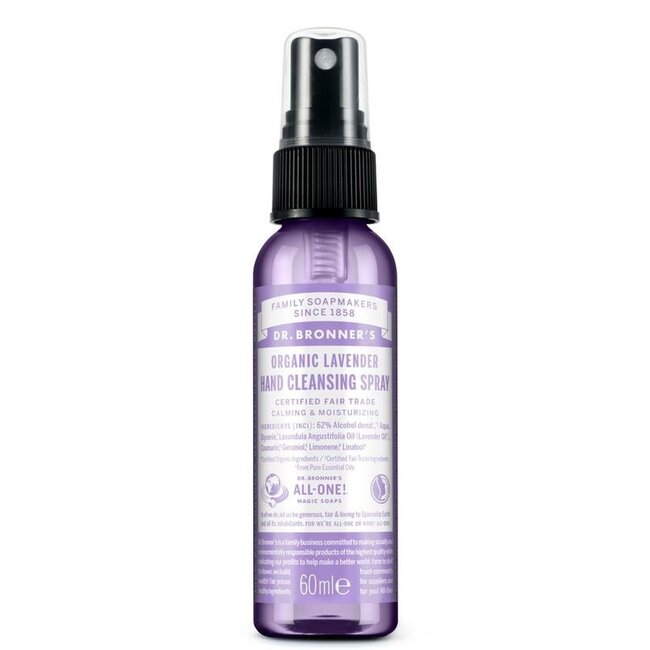 Spray igienizzante mani Dr. Bronner's Lavanda 60 Millilitri