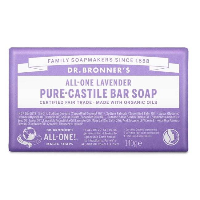 Dr Bronners Barsoap lavendel 140 Gram