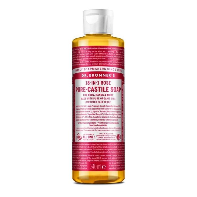Jabón líquido de rosa Dr. Bronner's 240 ml