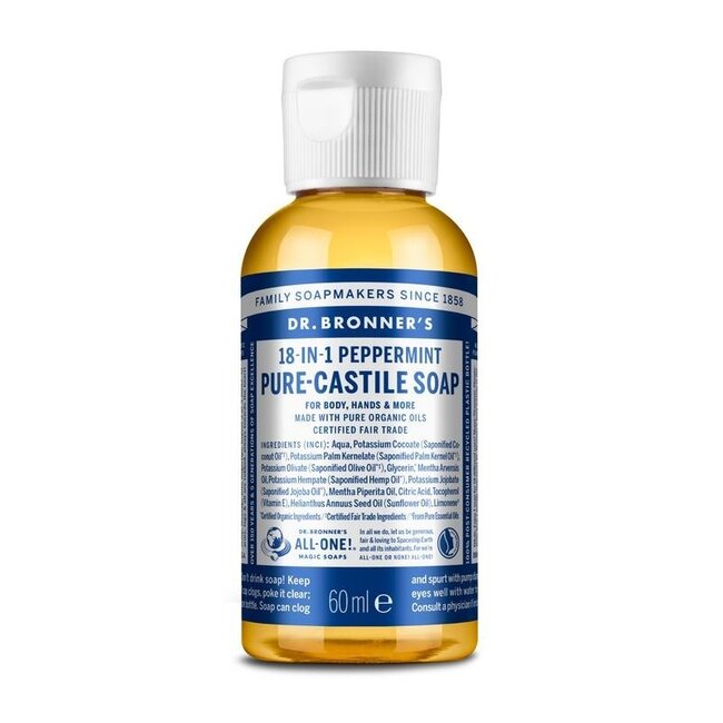 Dr. Bronner's Flüssigseife Pfefferminze 60 Milliliter