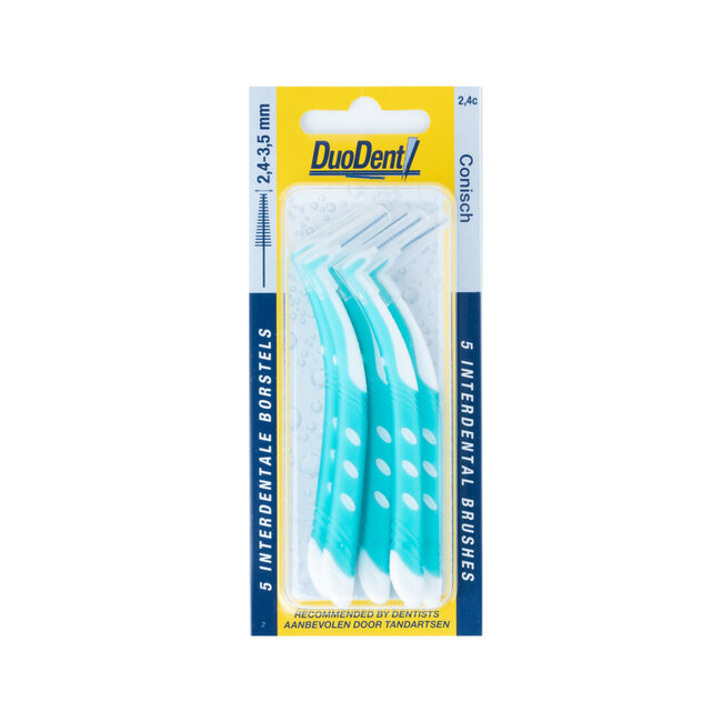 Brossettes interdentaires coniques Duodent 2.4c manche long 5 pièces