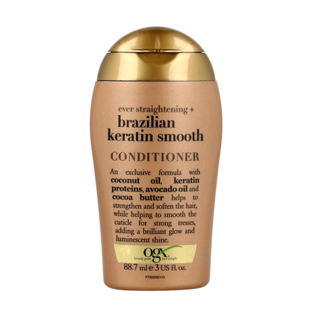 OGX Après-shampooing lissant à la kératine brésilienne format voyage 88,7 ml