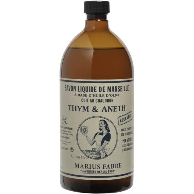 Marius Fabre Nature Marseille zeep tijm dille navul 1 Liter