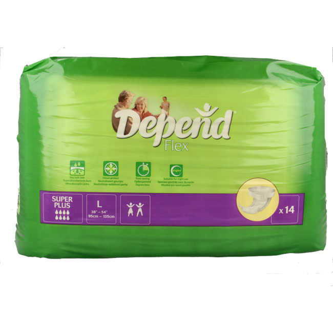 Depend Flex super+ rozmiar L 14 sztuk