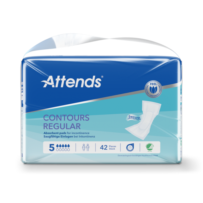 Attends Contours 5 Pads 42 Pieces