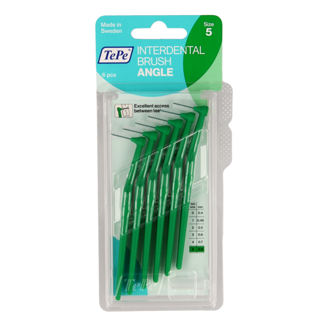 TePe Angle vert 0,8 mm taille 5 6 pièces