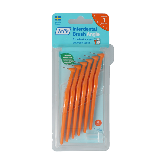 TePe Angle pomarańczowy 0,45 mm rozmiar 1, 6 sztuk