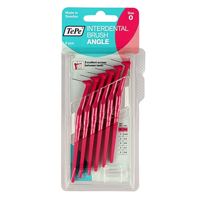 TePe Angle Interdentalbürsten, Rosa, 0,4 mm, 6 Stück