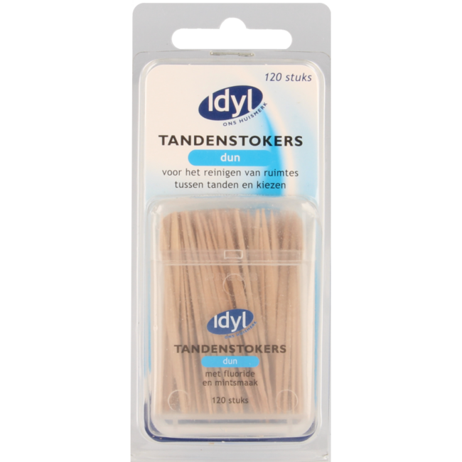 Idyl Thin Toothpicks with Fluoride and Mint Flavour 120 Pieces