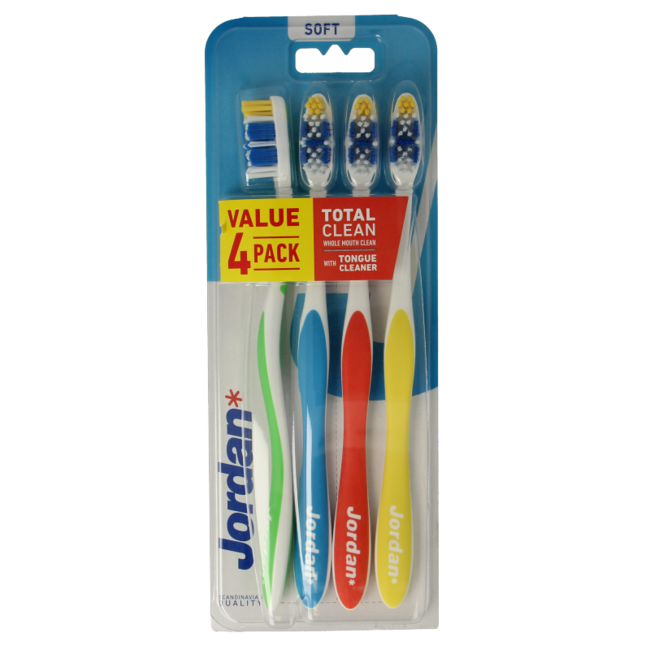 TotalClean Soft Toothbrushes, 4 Pack