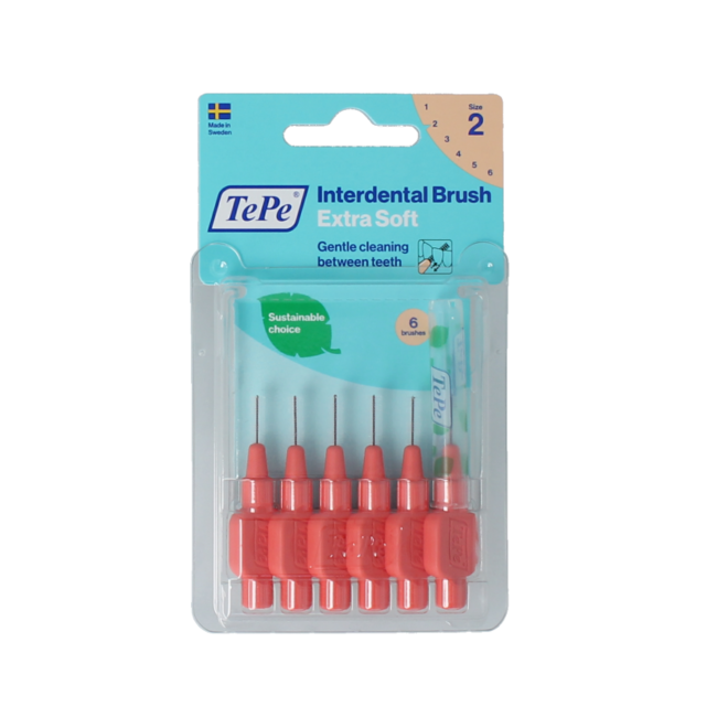 Interdentale rager extra soft licht rood maat 2 6 Stuks