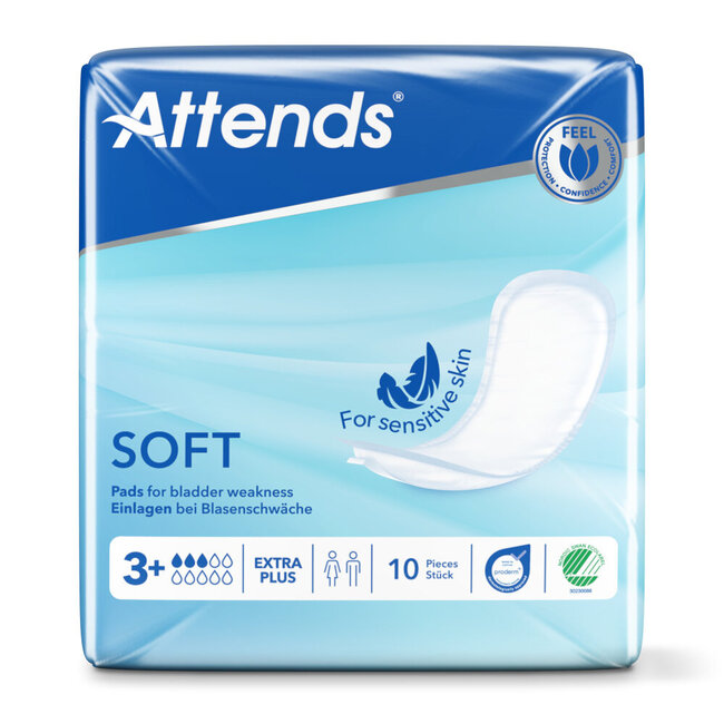 Attends Soft 3+ Extra Plus Pads - 10 Pack