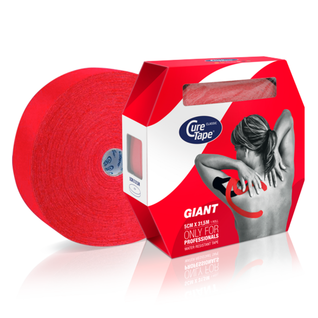 CureTape Kinesiology Tape Giant Red 5cm x 31.5m 1 Piece