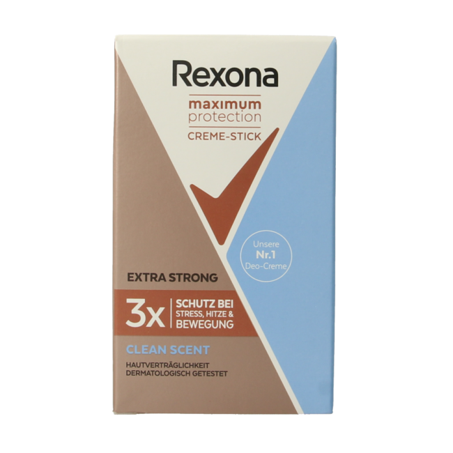 Rexona Deodorant stick woman max prot clean scent 45 Milliliter