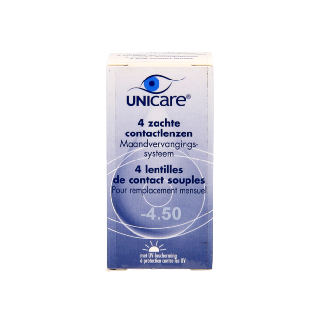 Lentillas Mensuales Unicare -4.50 4 Unidades