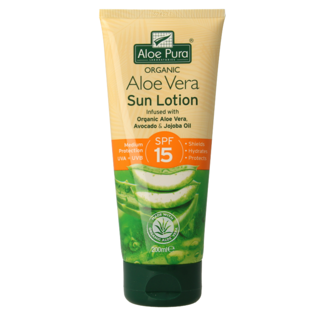 Optima Aloe Pura Sunprotect SPF 15 Organic Aloe Vera 200ml