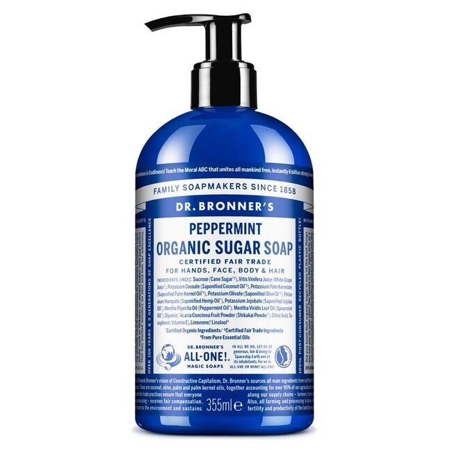 Jabón de shikakai Dr. Bronner's menta 355 ml