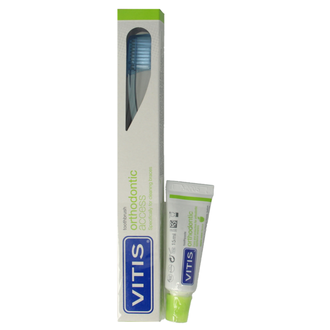 VITIS Orthodontic Access Brush with Sample Toothpaste, 1 Set