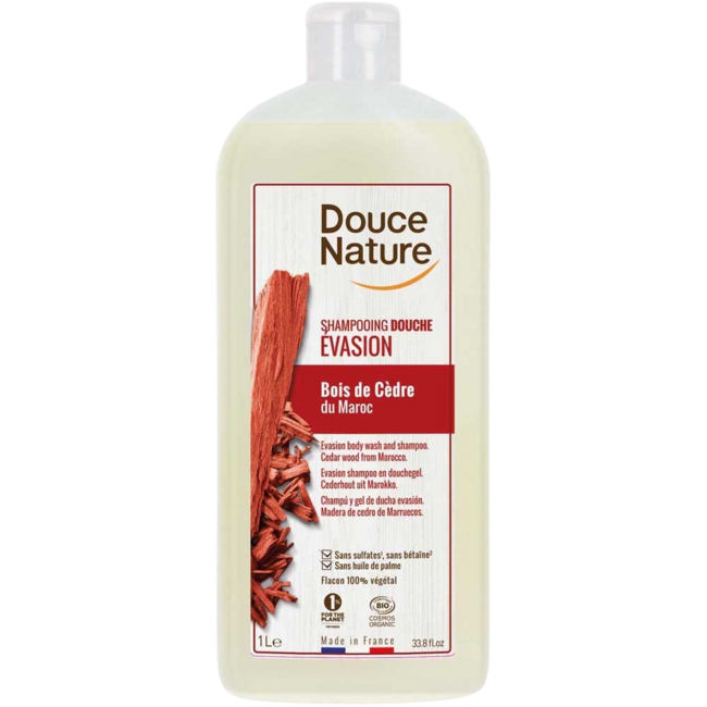 Douce Nature Gel douche & shampooing évasion au bois de cèdre bio 1 Litre