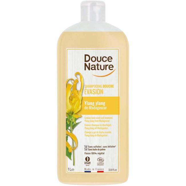 Douce Nature Bagnodoccia & Shampoo rilassante bio all'ylang ylang 1 Litro