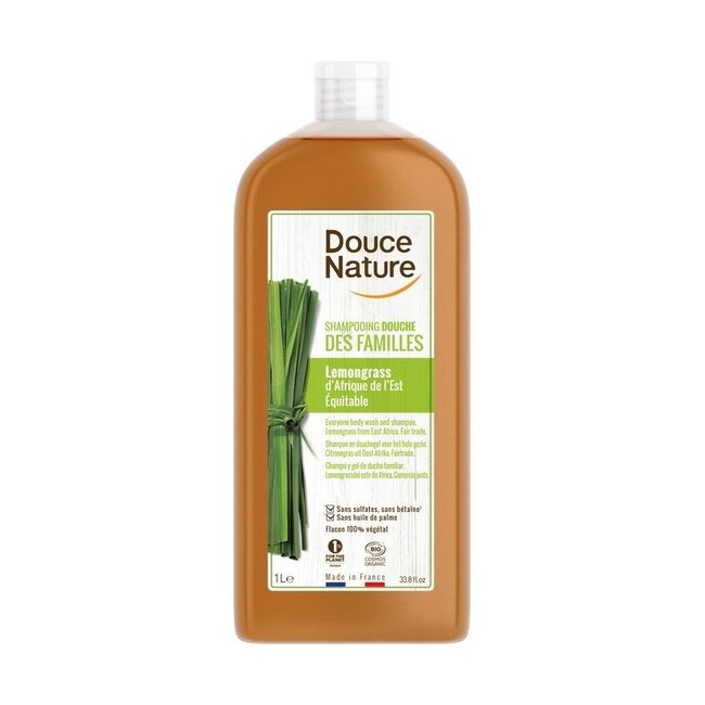 Douce Nature Duschgel & Shampoo Familie Zitronengras Bio 1 Liter